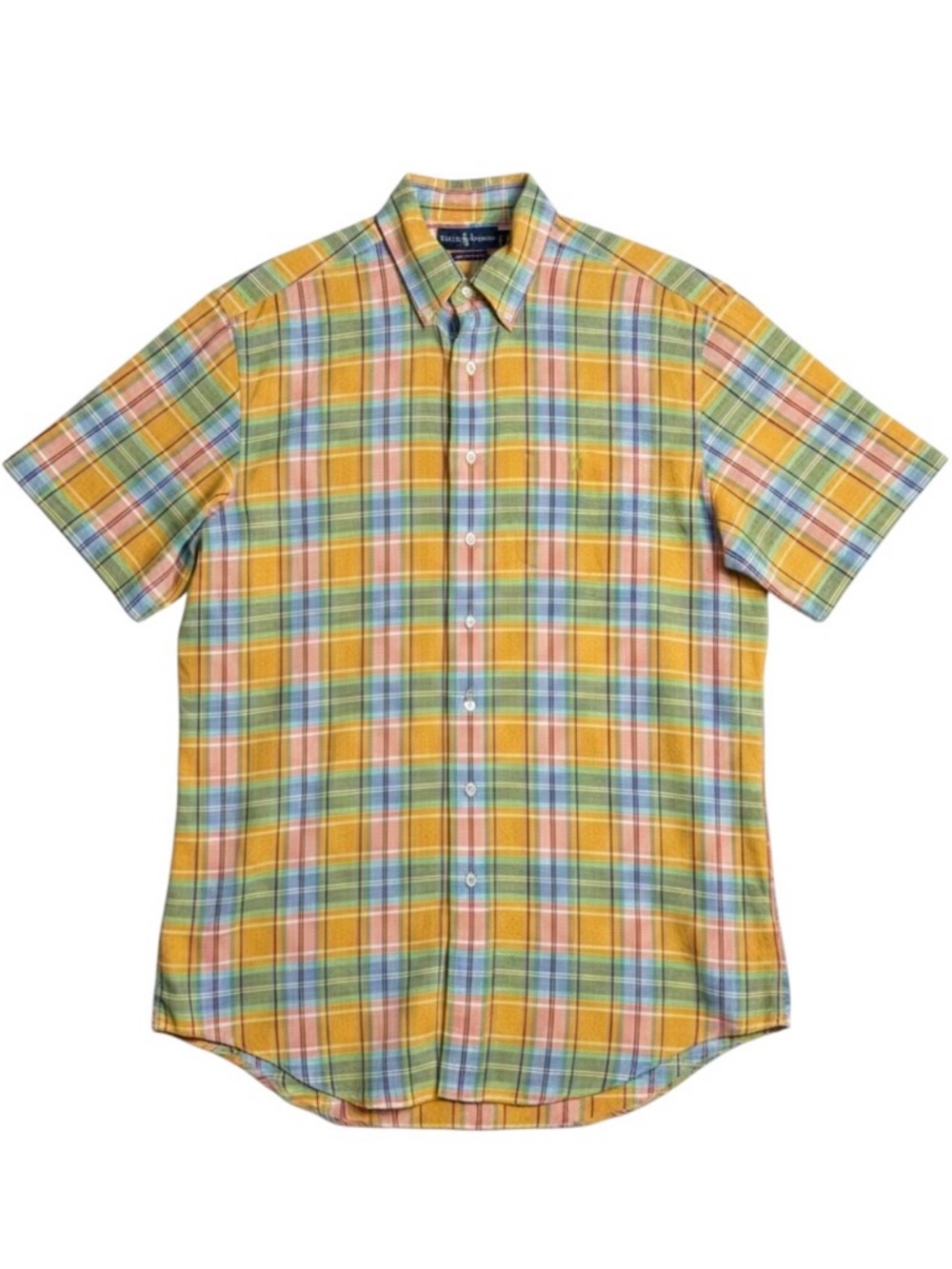Polo Ralph Lauren Classic Fit Cotton Plaid Short Sleeve Button Down Size Large‎